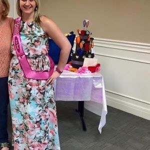 Jessica Simpson floral halter maxi dress